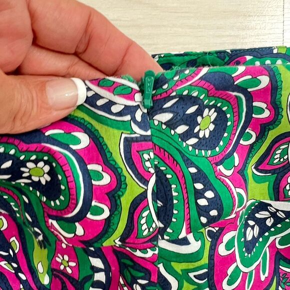 Talbots Petite Skirt Size 12P Pink Paisley Fully Lined 100% Cotton Colorful - Picture 6 of 10